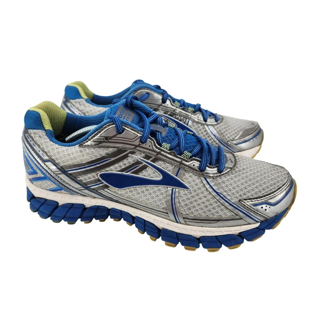 Brooks Adrenaline‎ GTS 15 Womens 10.5B Silver Blue Running Shoes Sneaker